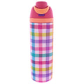 Gingham 24 Oz. Water Bottle With Straw Cap