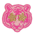 Tiger Hot Pink, Pink, & Gold Beaded Brooch